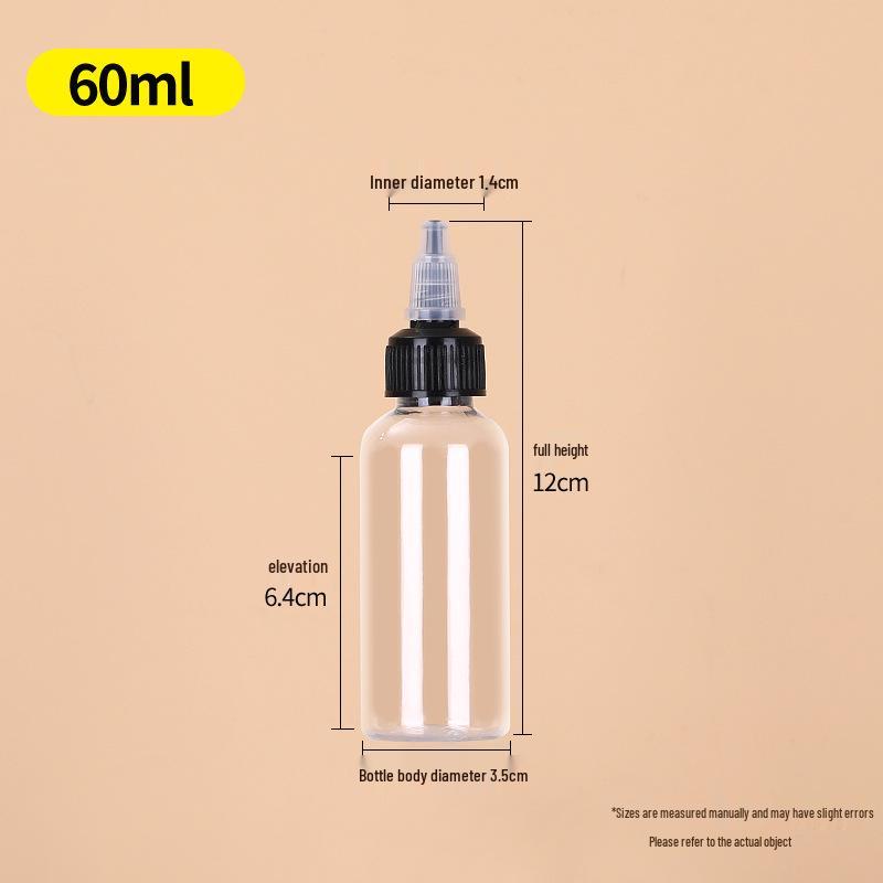 Transparent PET Squeeze Bottle with Pointed Mouth - Available in 30ml, 100ml, and 500ml Sizes