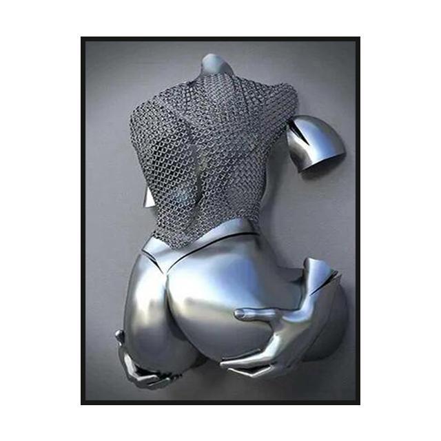 Metal Body Portrait Decoration Mural Romanticism Poster Canvas Painting and Living Room Wall Art Prints for Modern Home Decor No Frame