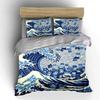 Ocean Wave Cats Art Prints Bedding Set with 1 Duvet Cover 2 Pillowcases Single Double King Queen, Gift