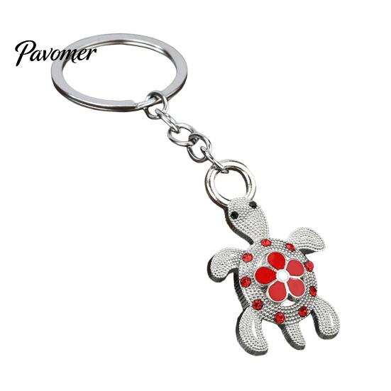 Auspicious Turtle Keychain Rhinestone Flower Keychain, Luxury Alloy Car Key Metal Ring Ring, Pendant for Backpacks Handbag Decoration Bag Charm