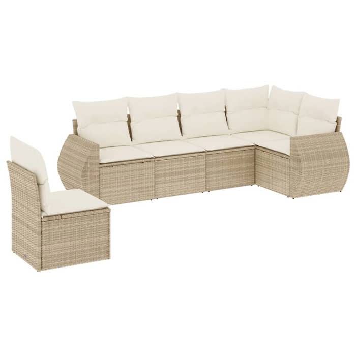 VidaXL Garden Lounge Set with Cushions 6 Pcs, Patio Sofas, Patio Furniture Set, Outdoor Furniture, Beige 3253765