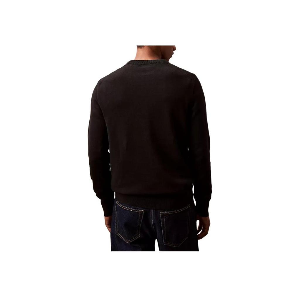 Calvin Klein Minimalist Comfortable Versatile Logo Sweater Men Sweater Black 40EM300-001