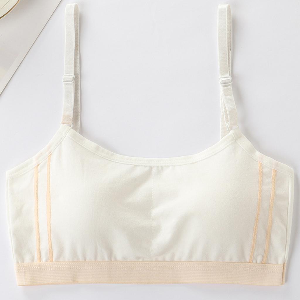 Adjustable Shoulder Strap Sports Bra For Girls (10-14 Years Old) With Fixed Cup