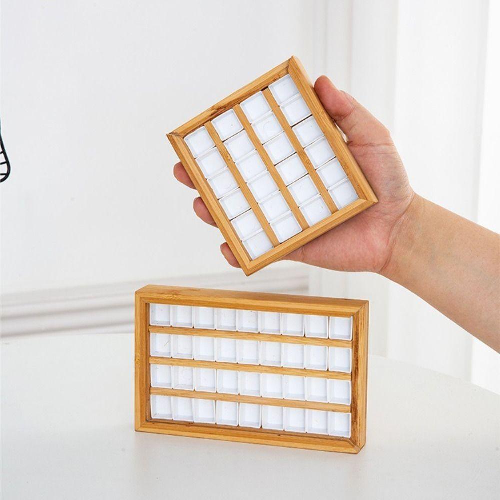 Empty Bamboo Watercolor Box with Lid Paint Storage Box New Paint Palette  Painting Art Supplies