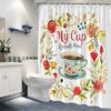 Colorful Camper Van Travel Pattern Shower Curtain Machine Washable All Season Waterproof Privacy Protection Cartoon Designmodern