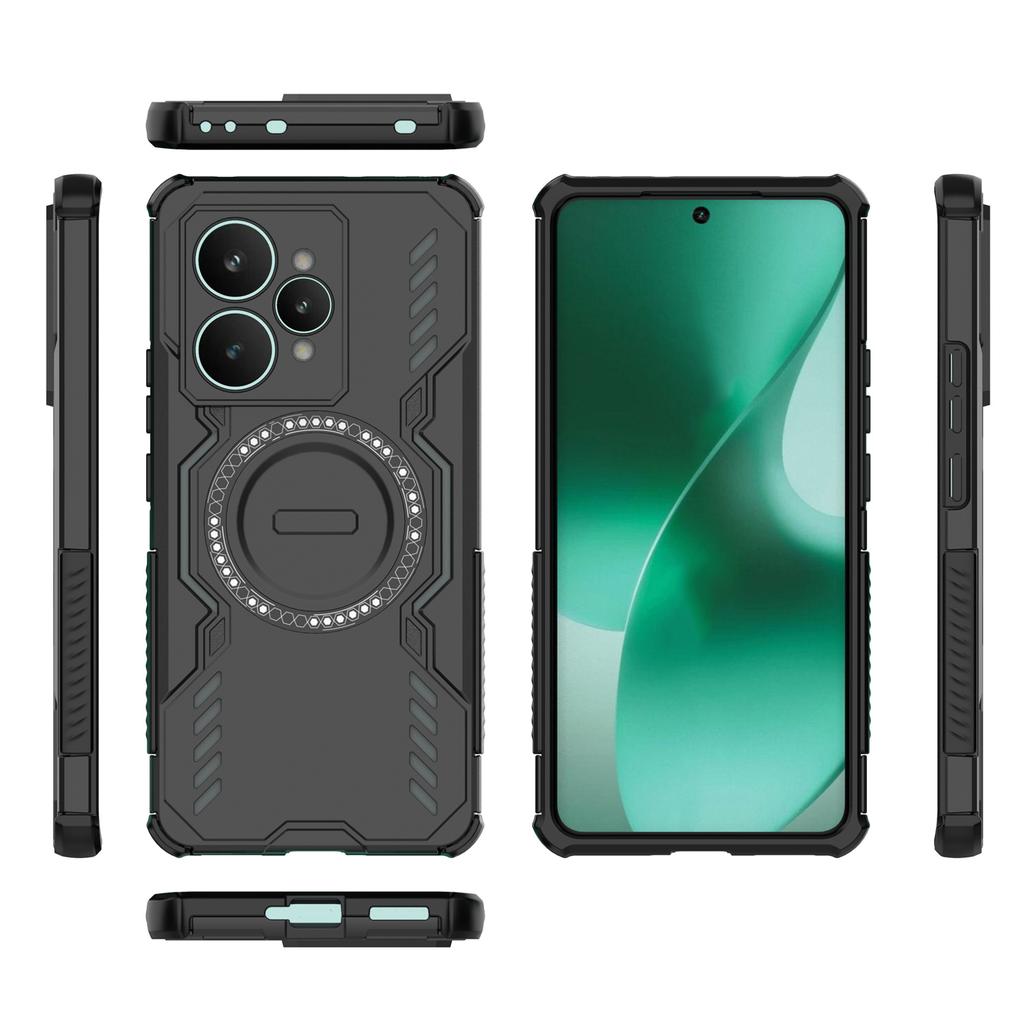 For Realme 15 5G Magnetic Case Butterfly Armor Hollow Heat Dissipation PC+TPU Phone Cover