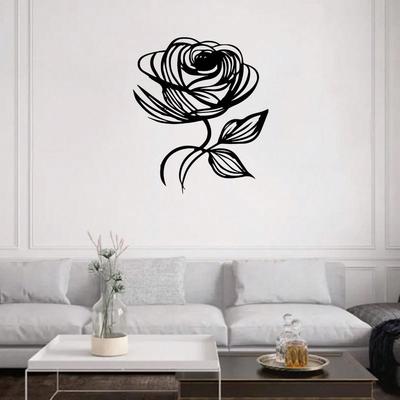 Metal Rose Wall Decor, Floral Sculpture Art for Living Room, Valentine Anniversary Gift Idea