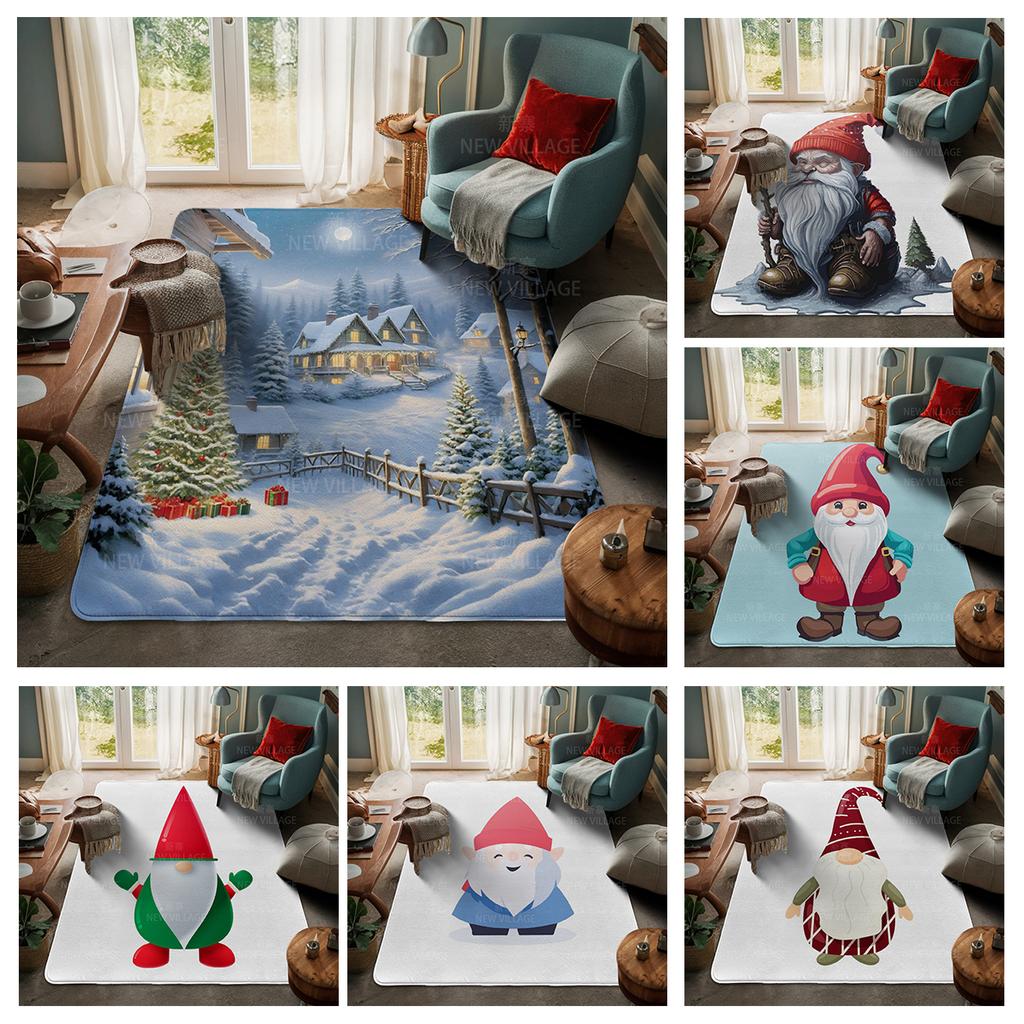 House Entrance Carpet Home Door Mat Living Room Bath Foot Bathroom Non-slip Water Absorption Rugs Bath Merry Christmas Winter