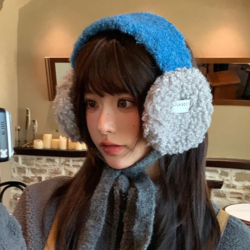 Fashion Cute Rolled Plush Earmuffs For Women New Winter Style For Outdoor Cold Protection Thickened Warm Earmuffs With Straps