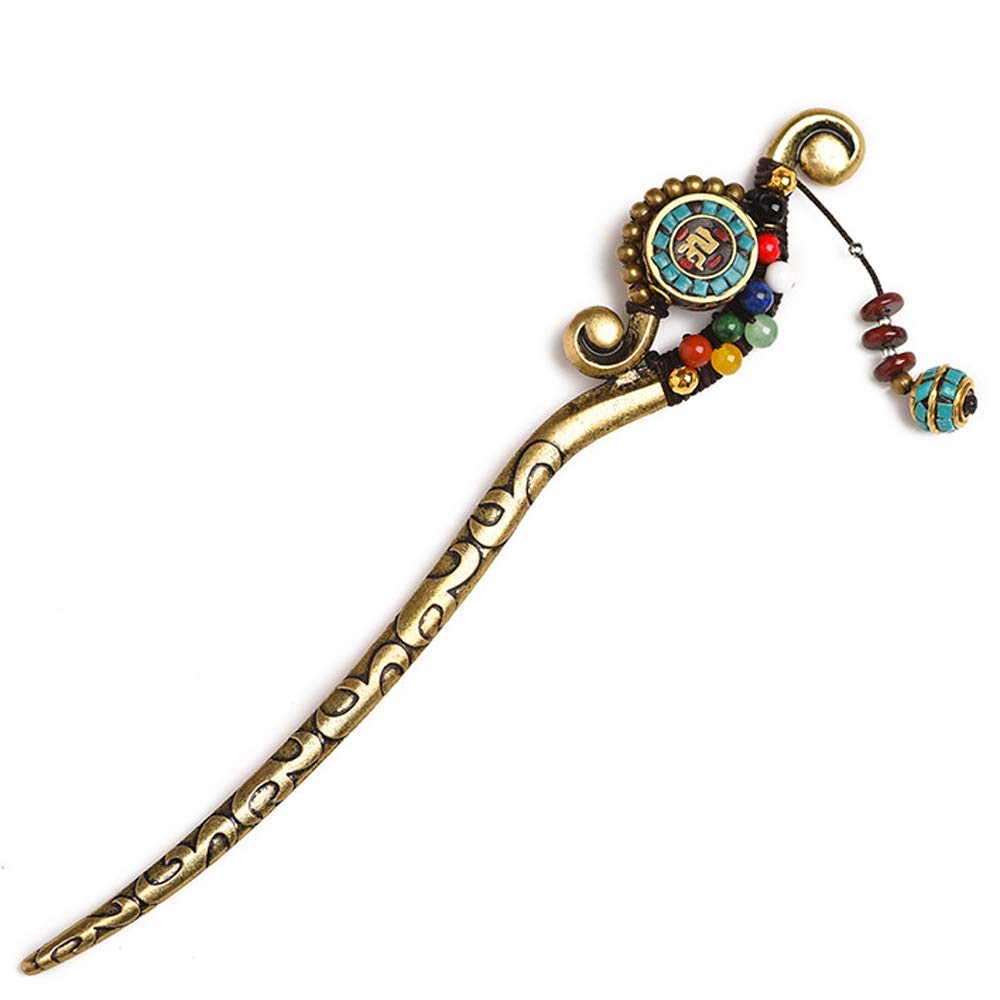 LeafIn Handmade Kanzashi Hair Ethnic Ethnic Style Hair Single Agate Head Power Japanese Clothing Cute Single Kanzashi Hairpin, Clip, Totem, Stick,