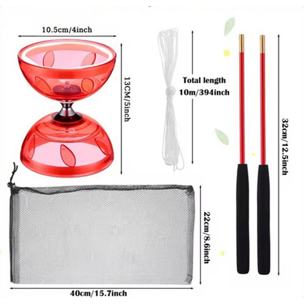 Spin Diabolo Set Diabolo Yoyo with 2 Diabolo Sticks String and Net Bag Juggling Diabolo for All Ages and Acrobatic Performances
