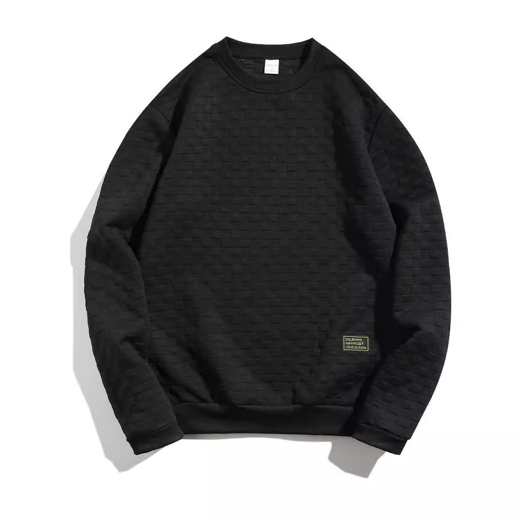 Foreign trade Men's sweater autumn and winter heavy plaid loose casual pullover round neck jacket