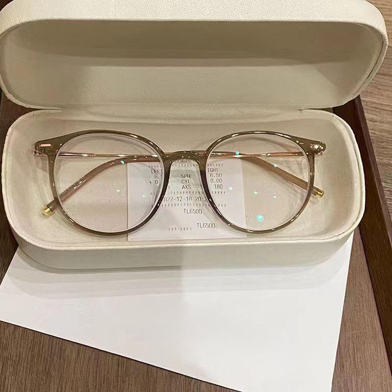 

Ultra-Light Plain Face Can Be Matched With Degree Glasses Frame Female Anti-Blue Light Optical Oval Glasses Frame Tide Glasses frame [no lining]