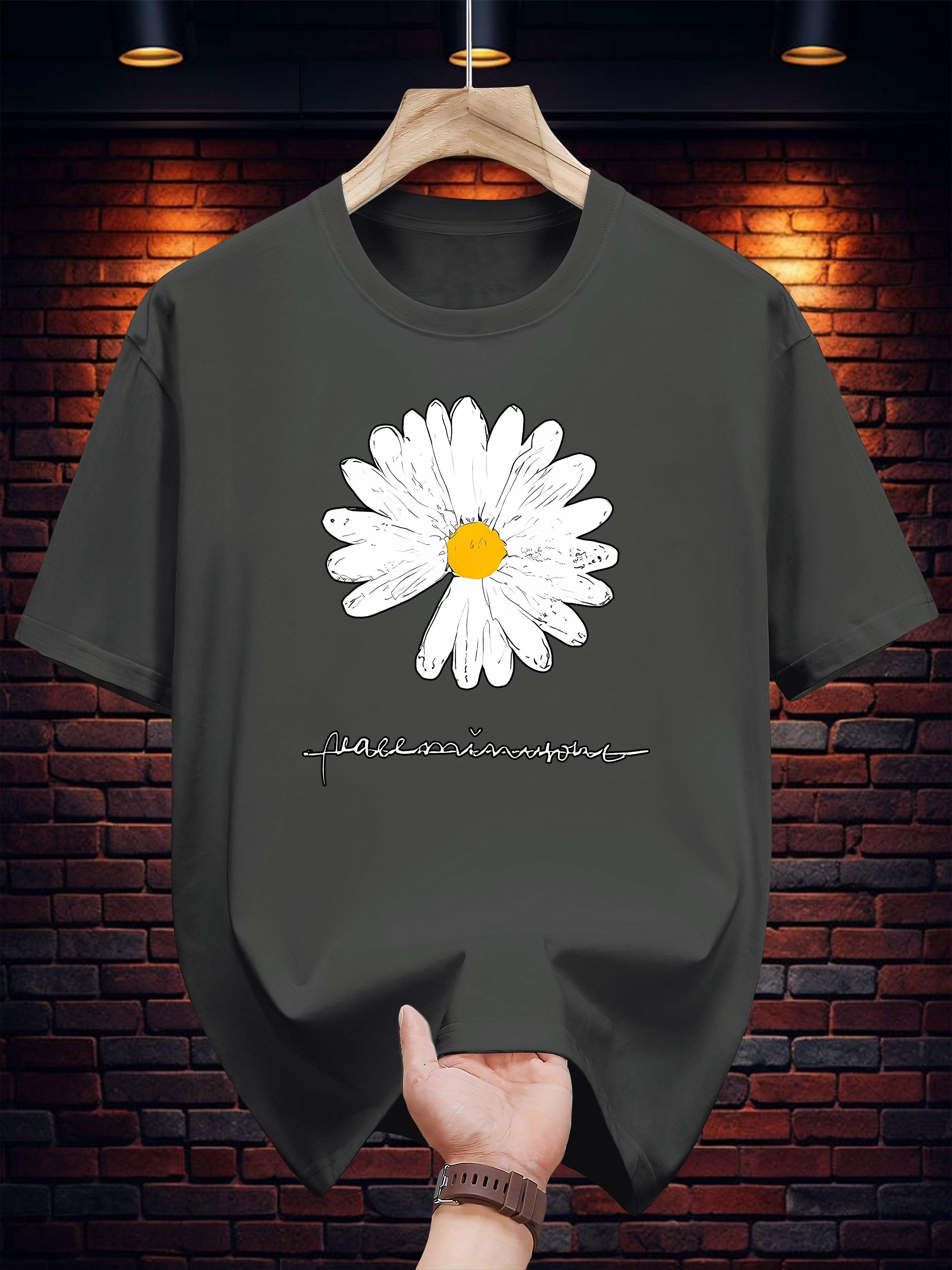 Casual Cotton T-shirt with Floral Print XXXXL