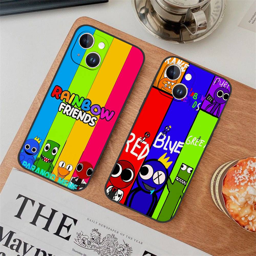 Rainbow Friends Toy Cartoon Game Phone Case For Iphone 17 16 15 11 13 14 Pro Max X Xr Xs Max 12mini Black Shell Cover Case