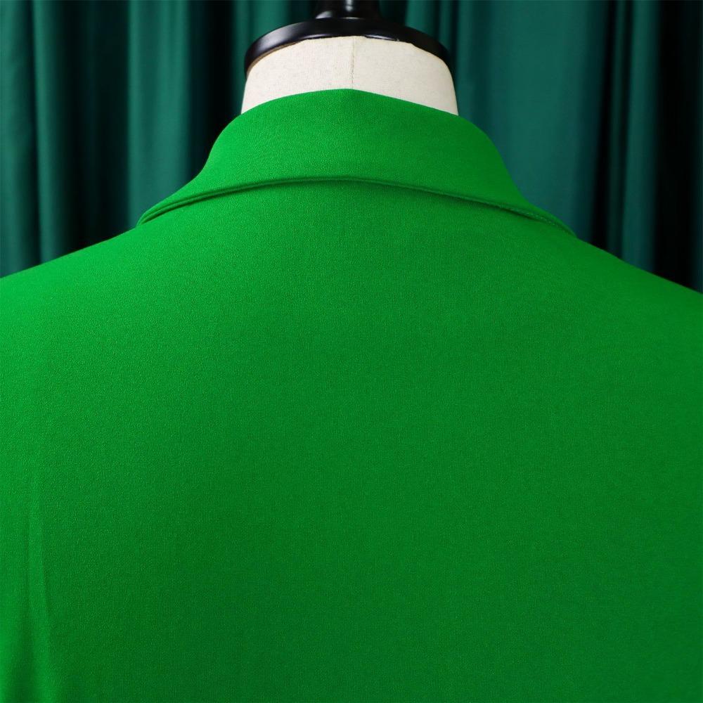 Fashion High Waist Pleated Midi Dress Women Office Business Casual Spliced Slim Fit Blazer Dress