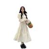 Autumn New French Fairy Temperament Ruffle Leaf Edge Dress Gentle Wind Milk Sweet Waist Princess Long Dress Tide