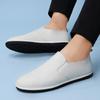 Fashion Summer Mens Punching Leather Loafers Shoes Non Slip Walking Flats Breathable Outdoor Casual Shoes Male Work Office Driving Shoes