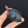 Labradorite Pendant, Handmade Gemstone 999 Copper Wire Wrapped Pendant Antique Jewelry, For Gift Silver Jewelry