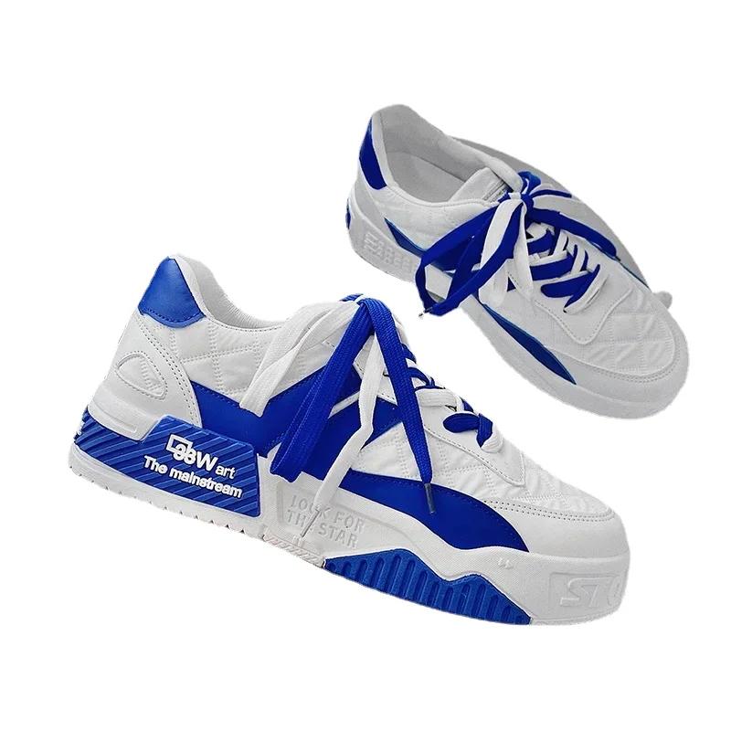 fashion Designer Shoes  Men Casual Platform Sneakes Two-tone Lace Up Trainers Fashion Student Sneakes Mens Vulcanized Tenis Masculino544