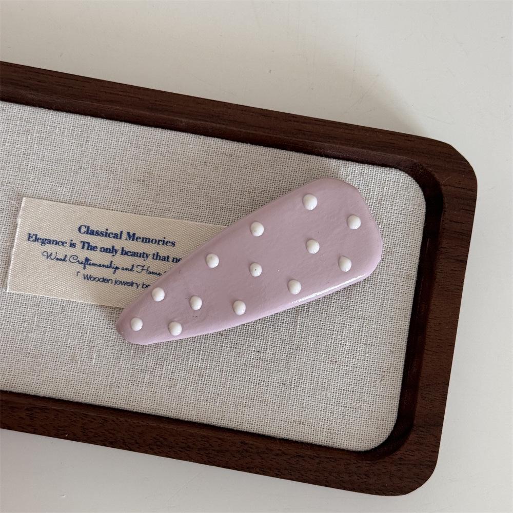 

Blue Polka Dot Leather Bow Hair Clip - Cute and Gentle Accessory