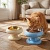 Large Capacity Elevated Cat Bowl Anti-Choking Neck Protection Bowl Cat Food Container  Home Use