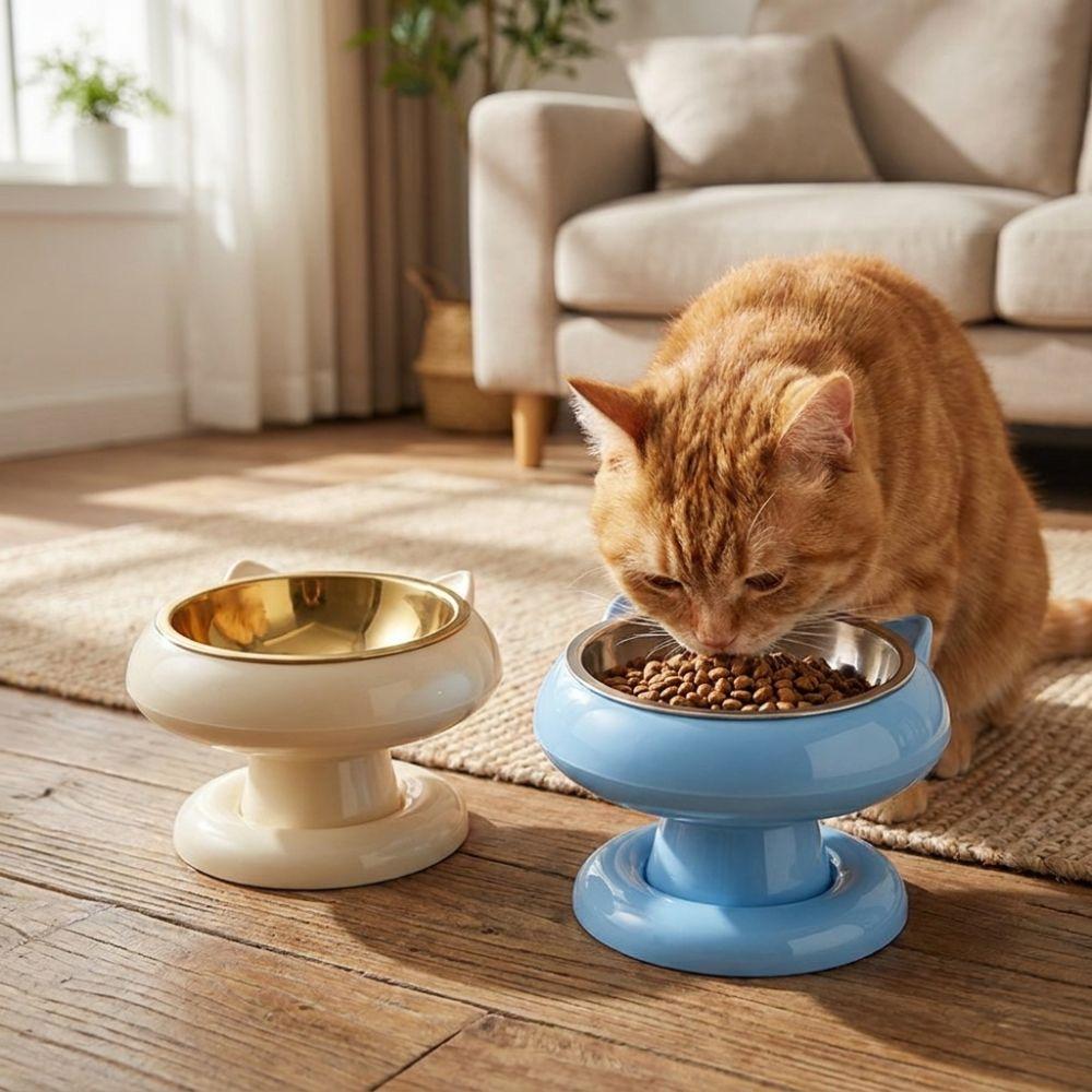 Large Capacity Elevated Cat Bowl Anti-Choking Neck Protection Bowl Cat Food Container Home Use