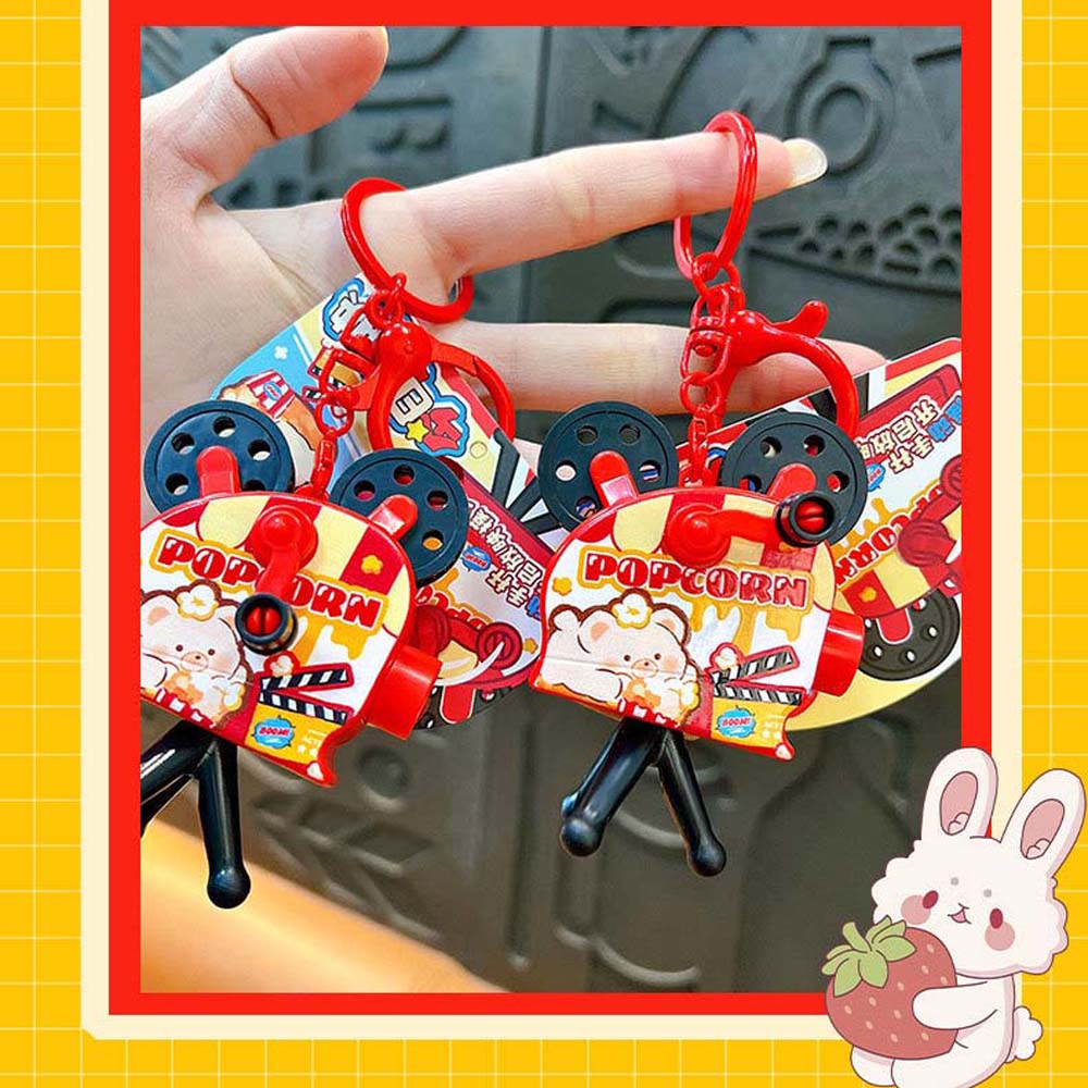 Popcorn Hand Cranked Projection Toy Keyring Projection Camera Keyring Ornament  Female