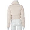 Fashion Women Solid Stand-up Collar Cardigan Down Jacket Outerwear Padded Coat