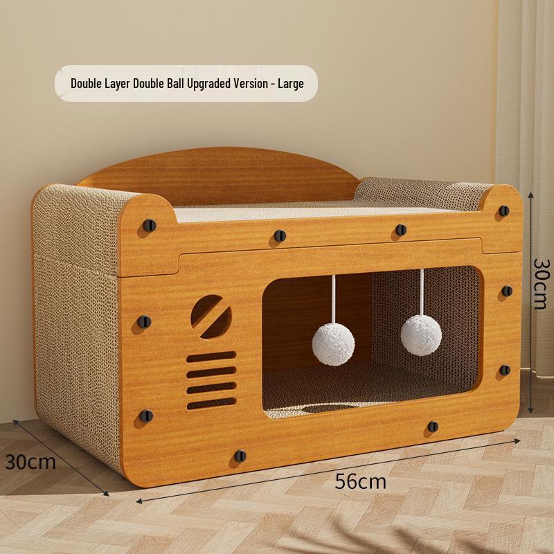 Durable Cat Scratching Board & Bed: Four-Season, Anti-Scratch, Non-Shedding Toy & Sofa