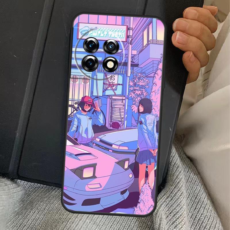 JDM Vaporwave Glitch Anime Case For OnePlus 15 13 12 11 13R 13T 10T 10R 12R OnePlus Nord 5 CE 2 3 4 Lite N20 N30 Cover