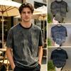 Men Stylish Shabby T-Shirt Loose Fit Casual Tee Sparkling Summer Tee Shirt for Party Holiday Street Wear