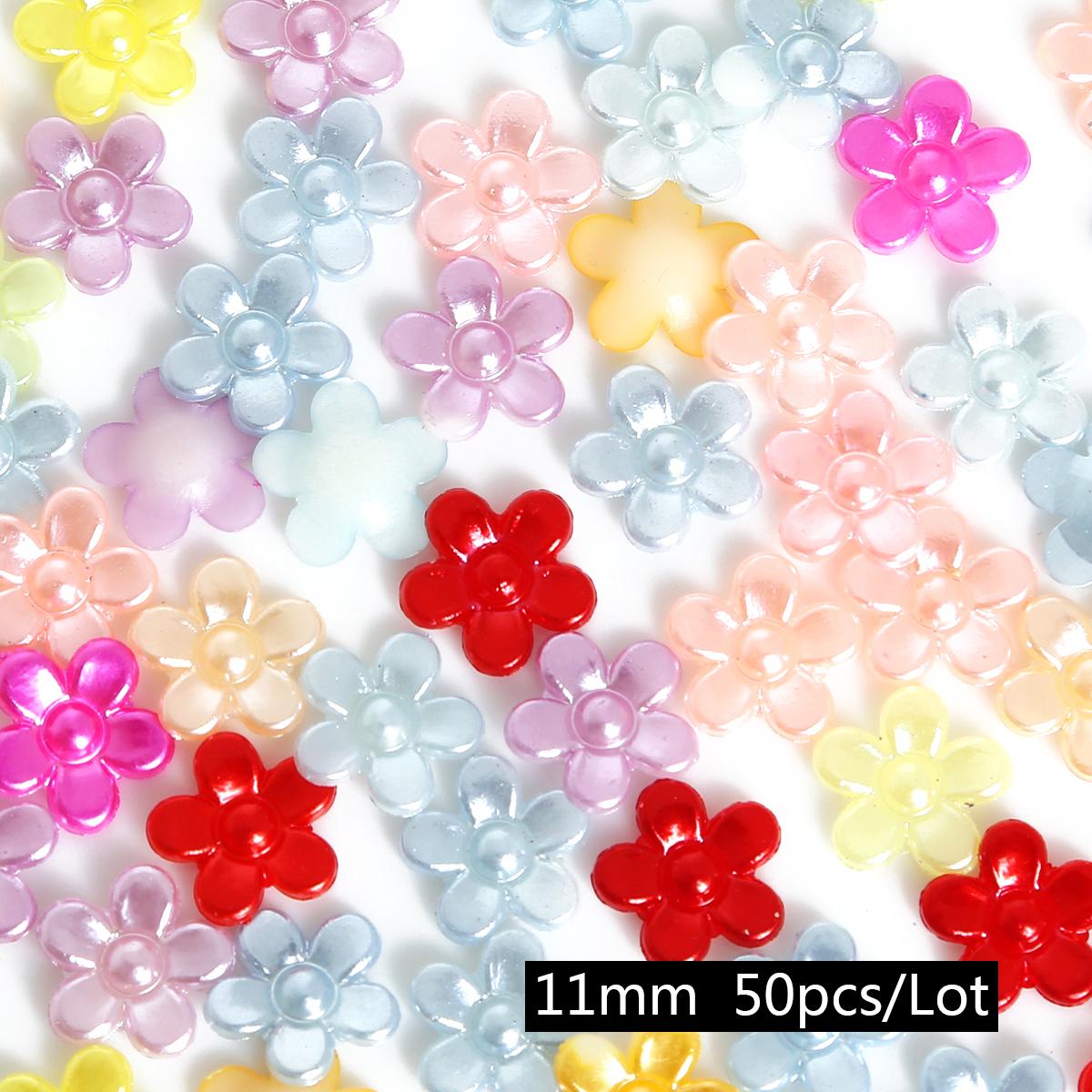 

20-100 шт. без отверстия, разноцветные цветочные кабошоны с плоской задней частью, имитация пластика, АБС-пластик, жемчужные бусины, сделай сам, рукоделие, украшение для одежды 11mm 50pcs разноцветный