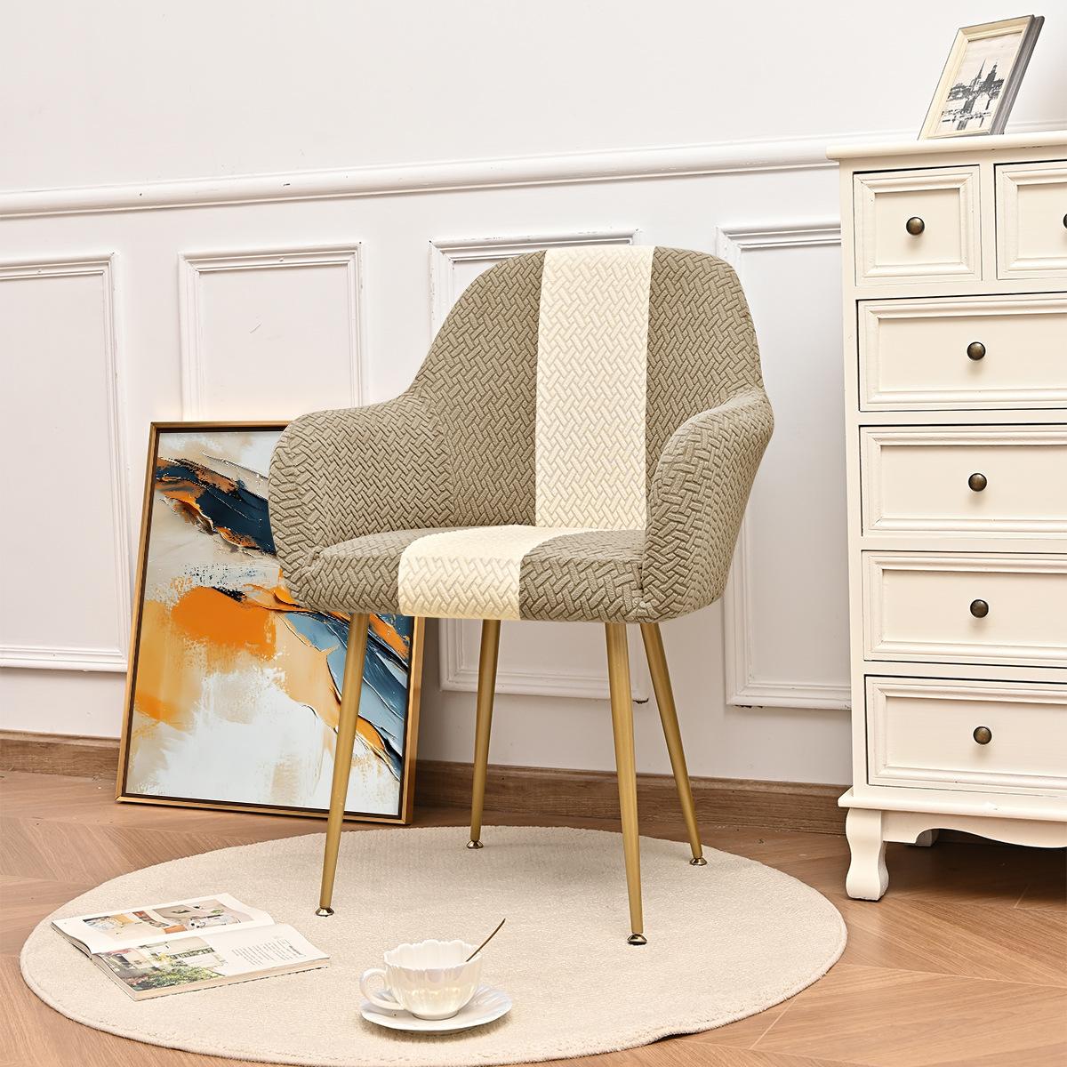 

Home Decoration Solid Color Shell Chair Covers Stretch Short Back Chair Dining Seat Covers for Home Bar Hotel Party Banquet