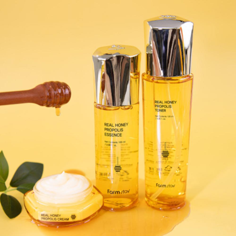 

Farmstay Real Honey Propolis Skincare Set – Toner 120ml, Essence 100ml & Cream 50ml