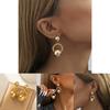 Elegant Gold Plated Geometric Earrings Trendy Circle Design For Fashionable Women