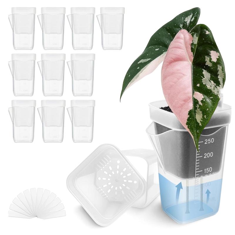 5Pcs Self Watering Plant Pots For Plants Double-Layer Flower Pots Planters With Drainage Hole Reservoir For Seedling Nursery Pot