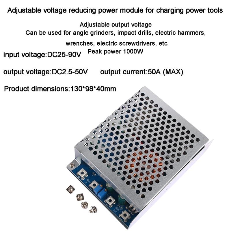 1000W 50A zu Konverterplatine Breit 25V 90V Eingang Einstellbar 2,5V 50V Ausgang Stabil Niedrig Einfache Installationen für DIY-Projekt