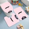 Formula 1 (28) Flannel Toilet 3 Piece Set Soft Bathroom Toilet Seat Cover Non-Slip Bath Rug Home Bathroom Decor