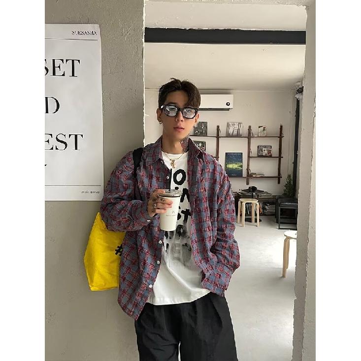 2024 Letter Long Sleeve Shirt Japanese Hong Kong Style Ins Loose Shirt Boys Summer Trendy Versatile Casual Coat