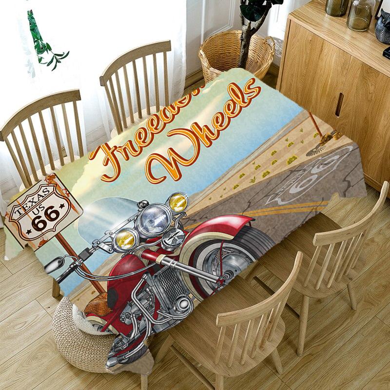 Vintage Car Printed Tablecloth Home Table Decoration Anti -Fouling Accessories Rectangular Restaurant Coffee Table Tablecloth