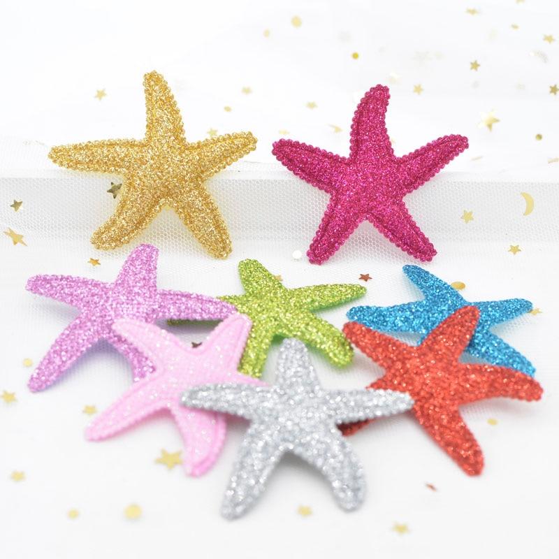 

16 шт. 60*50 мм блестящая пудровая аппликация в виде морской звезды DIY ремесла орнамент палочка для скрапбукинга пришить аксессуары для рукоделия поставки