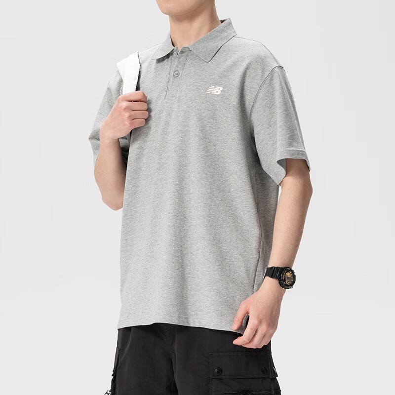 New Balance Polo Shirts Men's Gray Lapel Moderate MT6186UZ-GHM