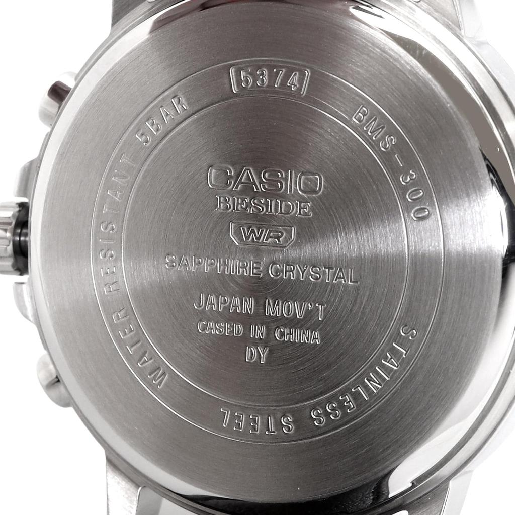 Casio BESIDE Quartz Sapphire Black Leather International Model [Casio] Men's Watch, Glass, BMS-300L-1AV, Band, Multi-axis, 24-hour Display, Black,