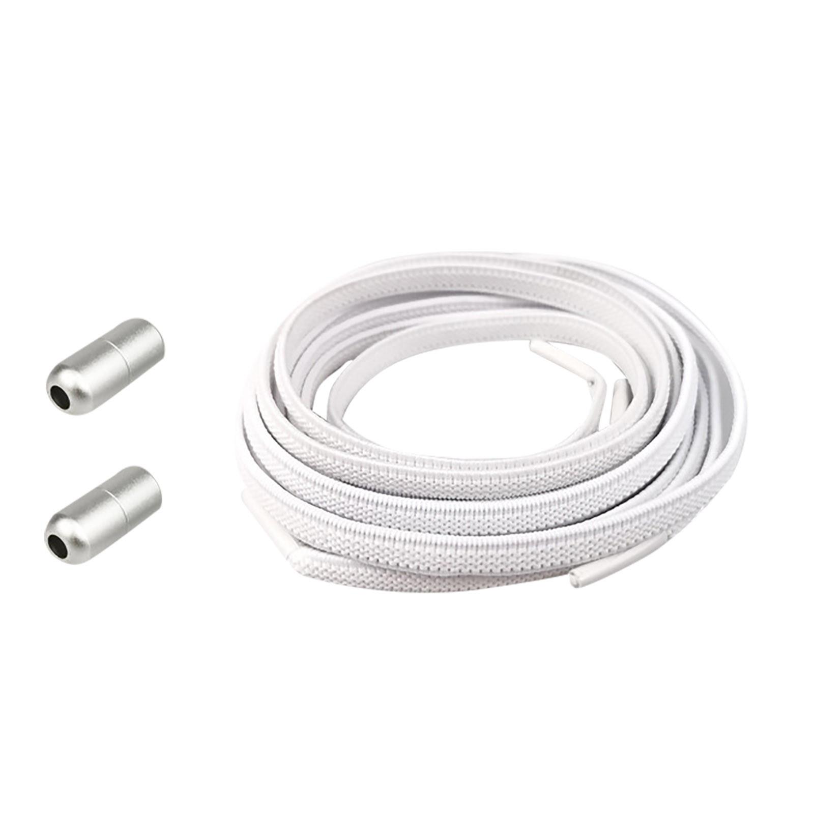 

Color Metal Capsule Shoelace Child Adult Tying-Free Elastic Shoelaces білий