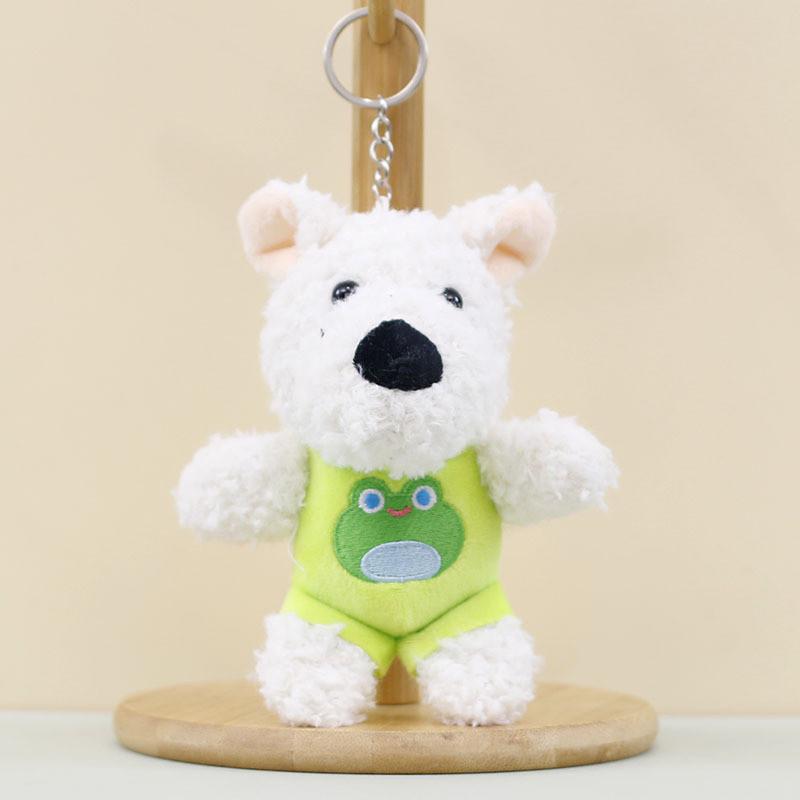 Adorable Fluffy West Highland Terrier Plush Toy Backpack Accessory In Pink