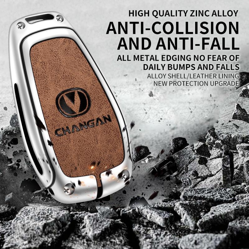 Car Key Case Shell Auto Emblem Keychain Ring For Changan CS75 Plus CS95 CS35 CS15 CS85 Alsvin CS55 Eado CS15EV CX20 CX70 Raeton