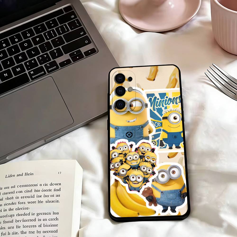 Cute M-MinionT Phone Case For Samsung S25,S24,S21,S22,S23,S30,Ultra,S20,Plus,Fe,Soft Silicone Black Cover