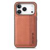 For iPhone 17 Pro Case RFID Blocking Carbon Fiber Leather Phone Back Cover with Card Holder