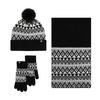 Women Winter Hat Scarf Gloves Set Pom Pom Warm Hat Long Knit Scarf Touchscreen Gloves Set Thick Warm 3 in 1 Set